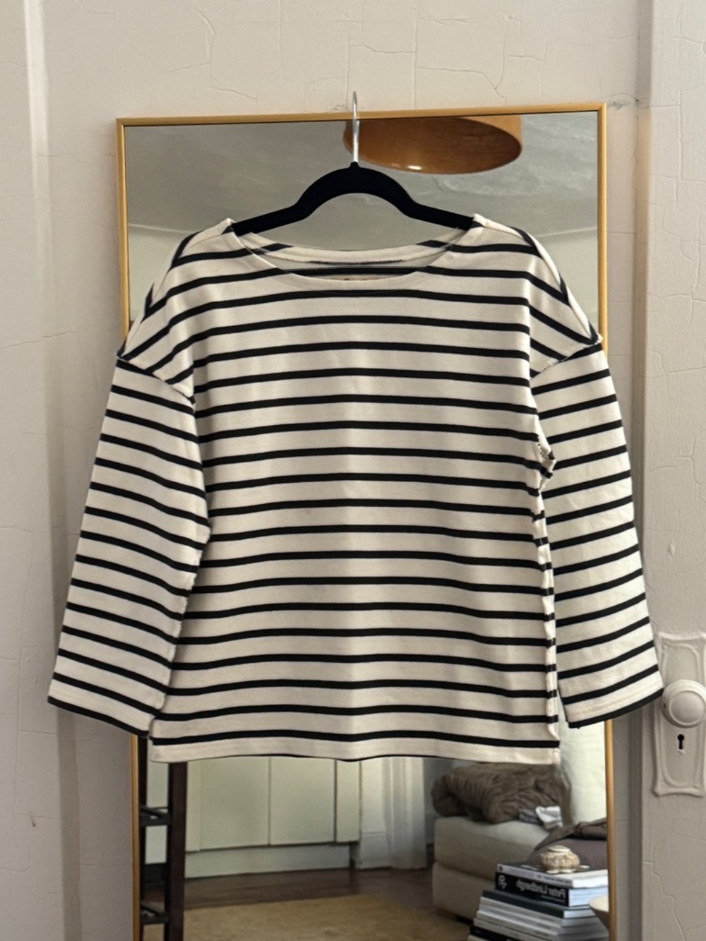 Madewell Boat Neck Stripe Long Sleeve Knit
